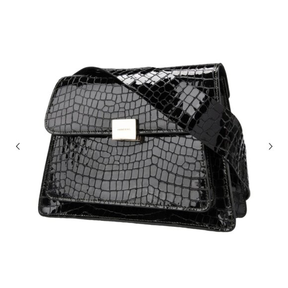 Anine Bing - Felix Black Croc Leather Bag - Picture 4 of 12